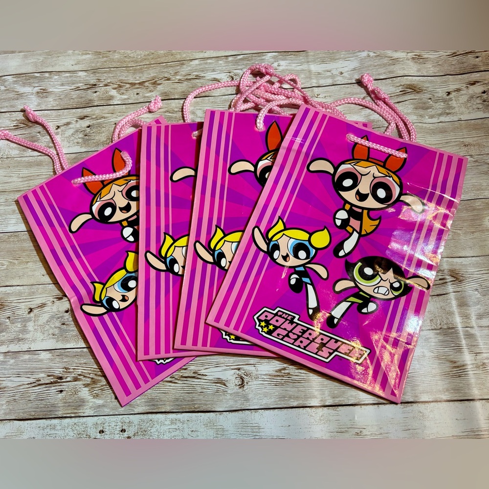 Vintage  Power Puff Girls American Greetings Gift Bags X 4 Cartoon Network Y2K